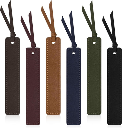 6 Pcs Leather Bookmark with Tasse